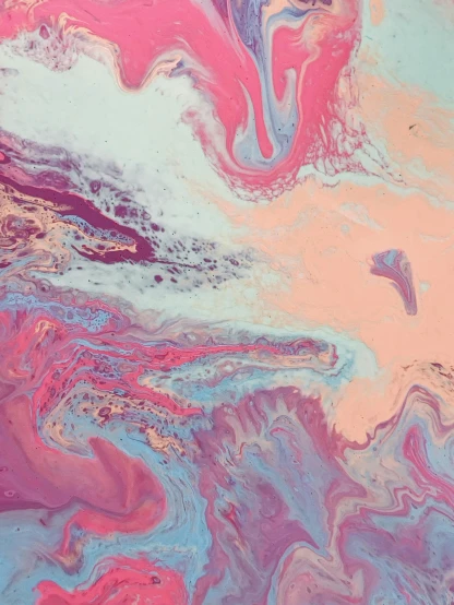 a close up of a painting on a surface, inspired by Yanjun Cheng, trending on unsplash, abstract art, pink scheme, colourful slime, pastelwave, marble skin