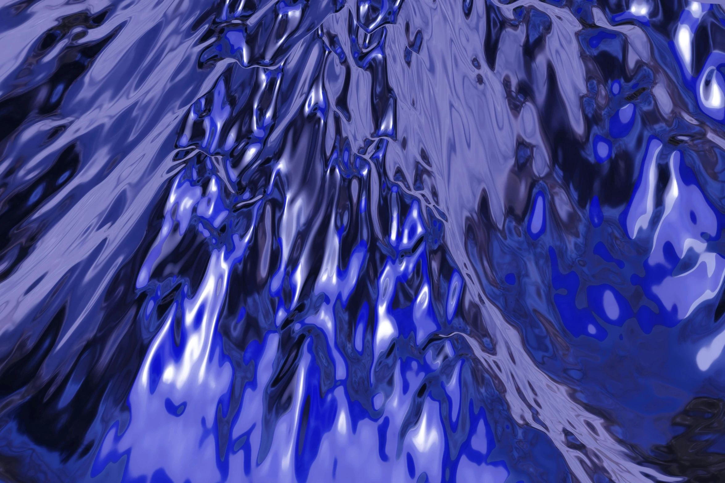 a blue vase sitting on top of a table, a digital painting, inspired by Richard Gerstl, lyrical abstraction, lava waterfalls, 3 d close - up, volumetric fur, made of liquid purple metal