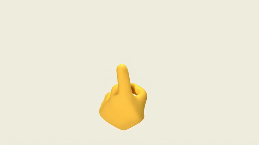a close up of a person's hand with a finger up, by Thomas Crane, instagram, conceptual art, digital art emoji collection, low quality 3d model, yellow, ffffound