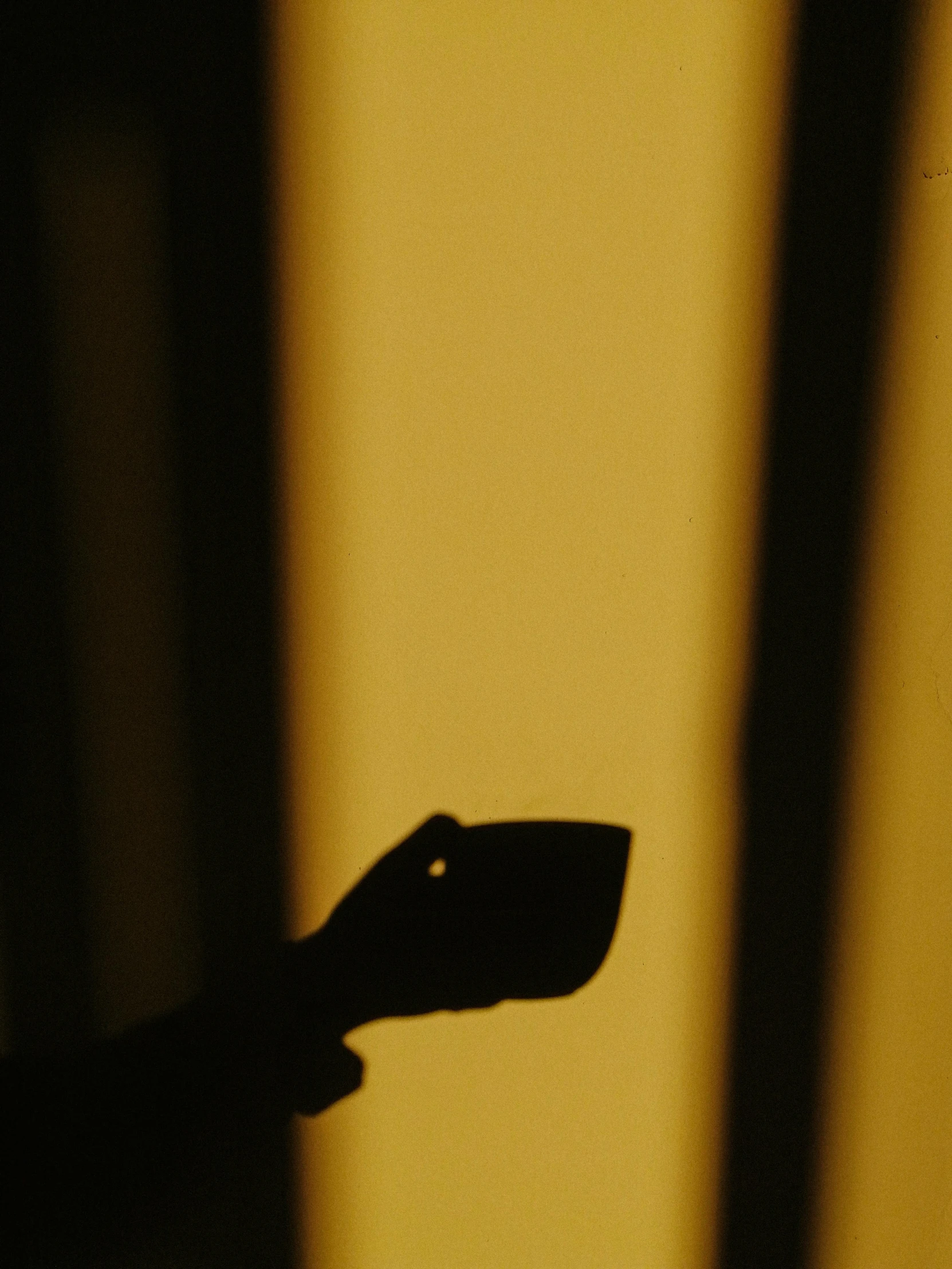 a close up of a person holding a cell phone, inspired by Elsa Bleda, postminimalism, shadow play, yellow lighting, natural prison light, photographed for reuters