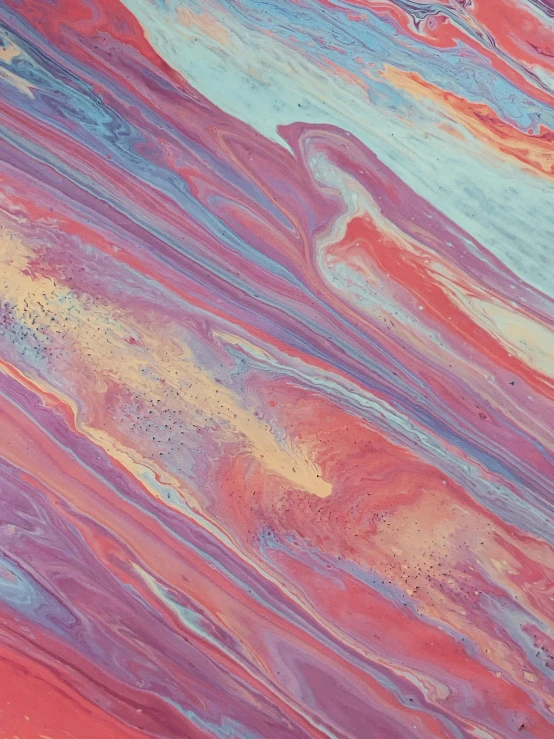 a man riding a surfboard on top of a wave covered beach, an ultrafine detailed painting, inspired by Yanjun Cheng, trending on unsplash, abstract art, abstraction chemicals, pink hues, colored marble, aerial iridecent veins