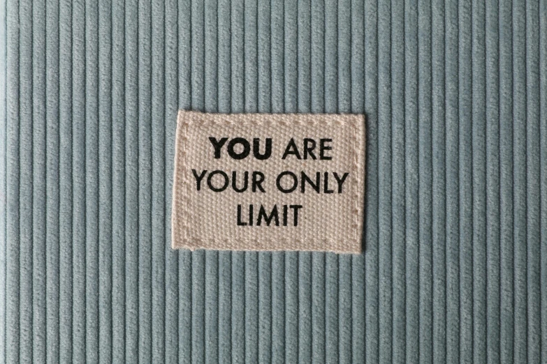 a patch that says you are your only limit, on a canva, 2045, ( 3 1, reality