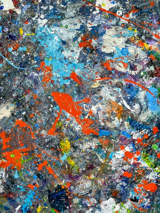 a painting with lots of paint on it, space debris, ultra high pixel detail, photo taken in 2 0 2 0, saatchi art