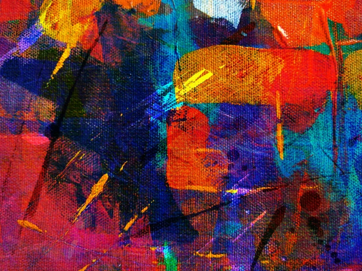 a painting of a group of people with umbrellas, an abstract painting, pexels, abstract art, phone wallpaper, highly saturated colors, closeup!!, synthetic polymer paint on linen