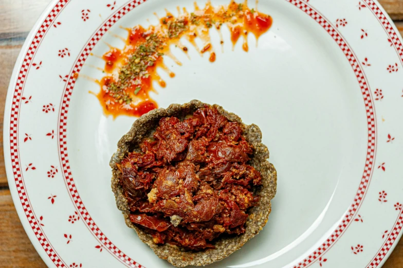 a close up of a plate of food on a table, by Matteo Pérez, spicy, chuvabak, raw, single body