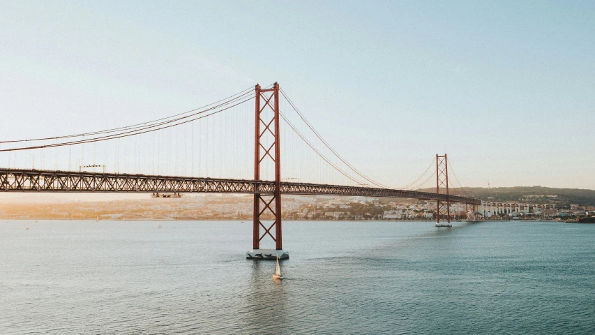 a large bridge over a body of water, pexels contest winner, lisbon, 🦩🪐🐞👩🏻🦳, high quality product image”, mies van der rohe