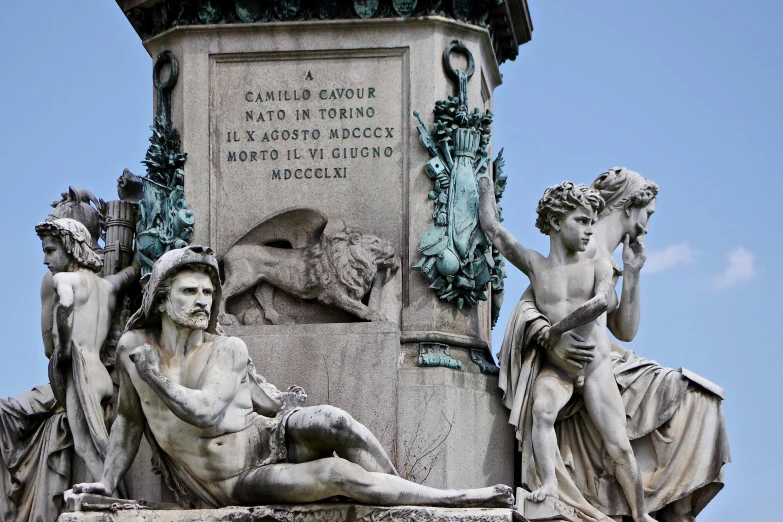 a couple of statues sitting on top of a monument, a statue, by Antonio Cavallucci, fountains and arches, carpe diem, featured art, many details