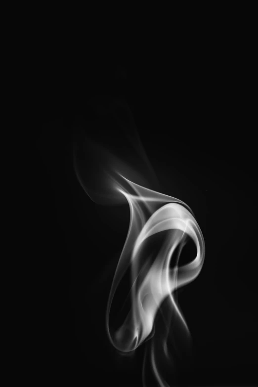 a black and white photo of smoke coming out of a cup, by Chris Rahn, pexels contest winner, minimalism, swirls of fire, praying with tobacco, plume made of fractals, arcane vi