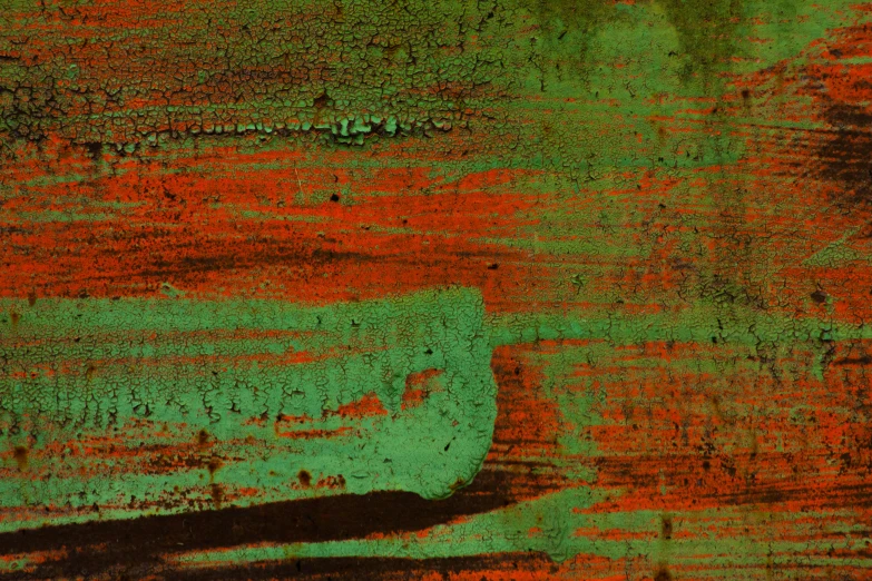 a man standing in front of a green and red wall, inspired by Richter, flickr, lyrical abstraction, rusted metal texture, 1 0 2 4 farben abstract, digital art - n 5, texture detail