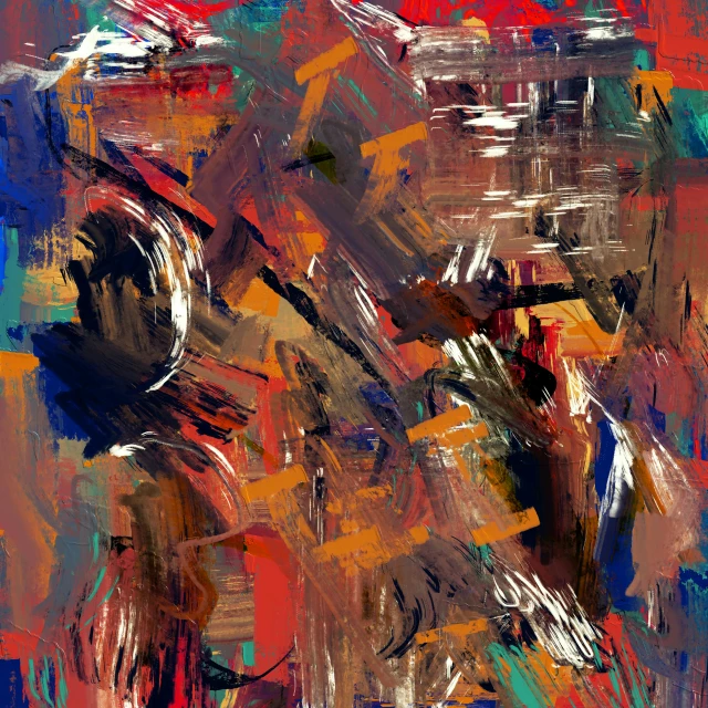 a painting with lots of different colors on it, inspired by David Bomberg, pexels contest winner, lyrical abstraction, brown red blue, digital art hi