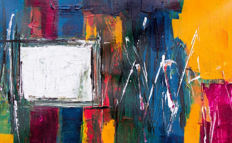 a close up of a painting on a wall, by Micha Klein, pexels contest winner, abstract expressionism, 15081959 21121991 01012000 4k, thumbnail, abstract geometric art, contrast colors