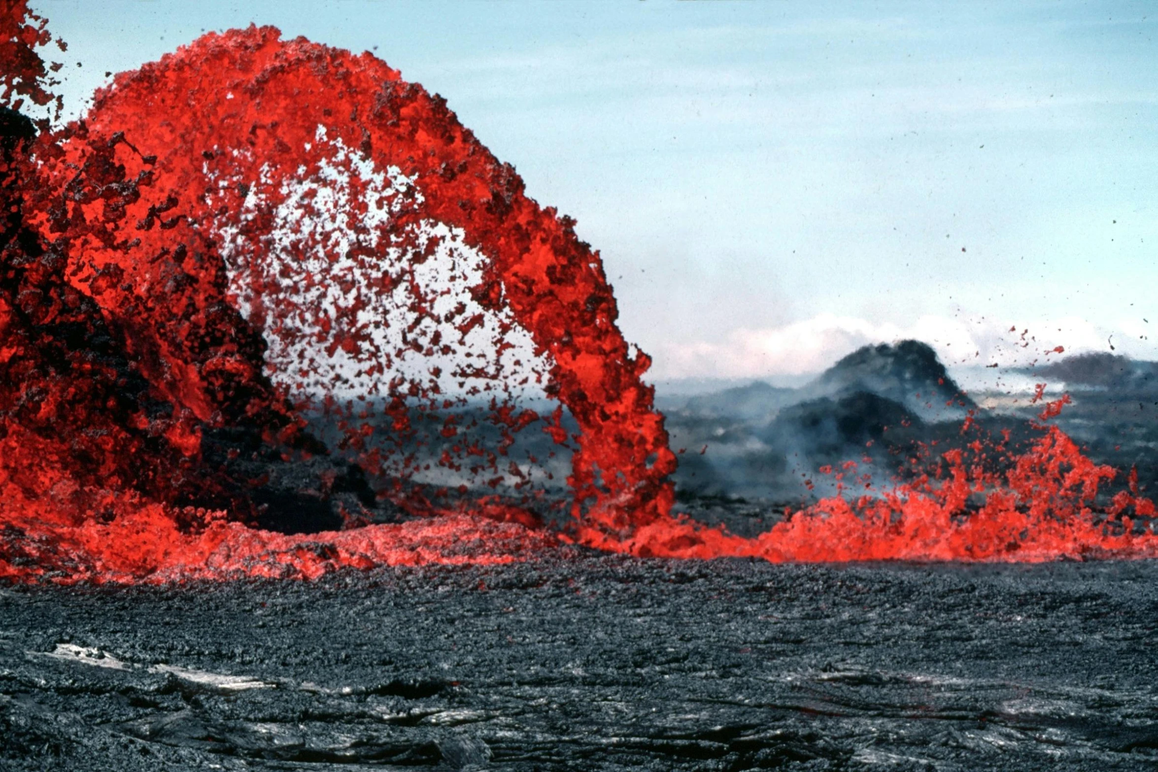 a volcano spewing lava into the air, an album cover, pexels contest winner, hurufiyya, red caviar instead of sand, the color red, hawaii, pouring