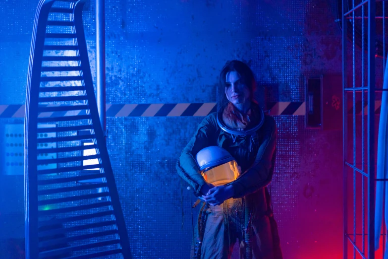 a woman holding a baby in a dark room, standing in a space ship wreck, post apocalyptic theme park, holding a lantern, profile image