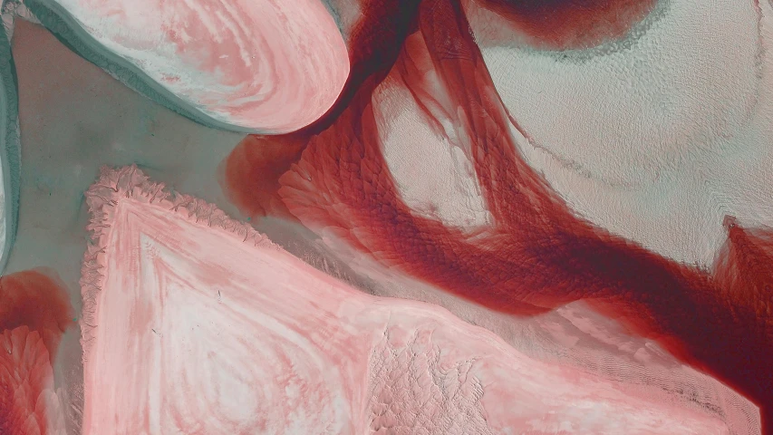 a painting of a woman with red hair, a microscopic photo, inspired by Anna Füssli, trending on pexels, generative art, rose quartz, rippling muscles, close-up photograph, glacier