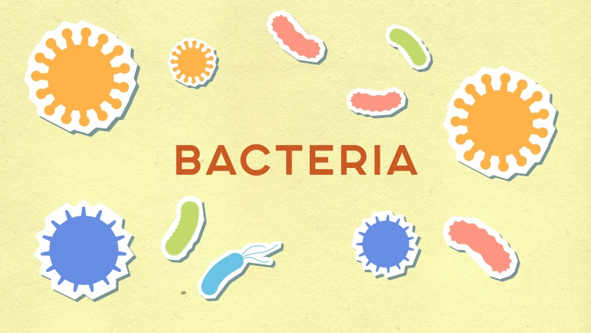 a bunch of stickers that say bacteria, an album cover, by Julia Pishtar, shutterstock contest winner, pastel', sterile background, eating, pattern