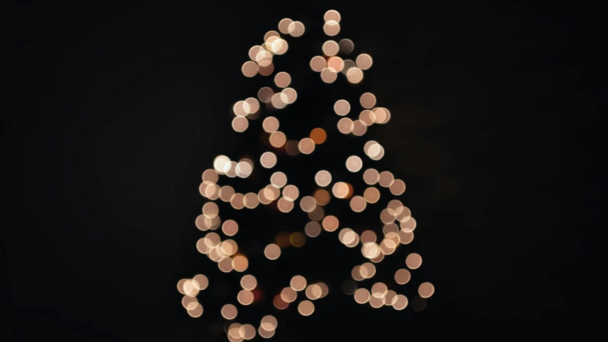 a lighted christmas tree in the dark, an album cover, by Attila Meszlenyi, pexels, generative art, made of dots, vanilla - colored lighting, 5 0 mm soft focus, soft light - n 9