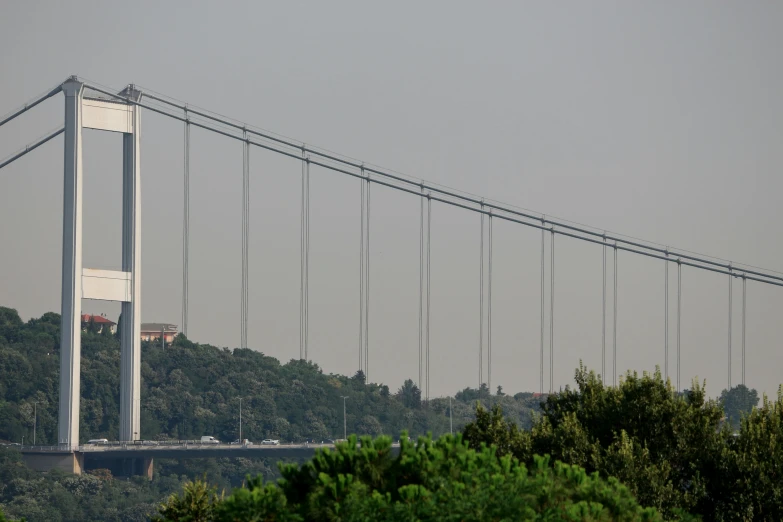 a large bridge spanning over a lush green hillside, a picture, by Francesco Bonsignori, flickr, sōsaku hanga, istanbul, zoomed out view, 15081959 21121991 01012000 4k, 2 5 6 x 2 5 6 pixels