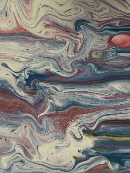 an abstract painting with red, white, and blue colors, inspired by Yanjun Cheng, trending on unsplash, marbled swirls, in a style blend of botticelli, vhs colour photography, made of oil and water