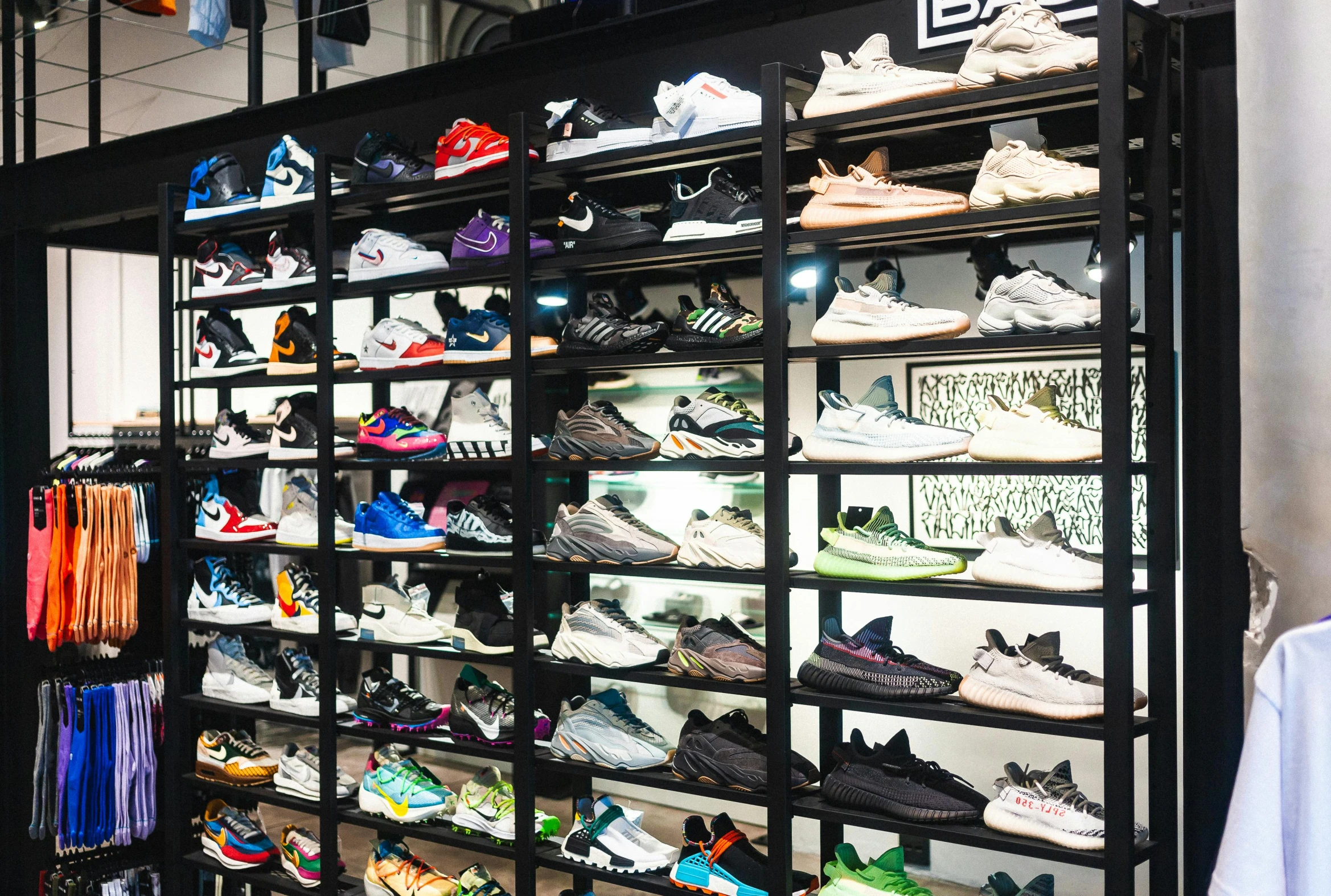 a store filled with lots of different types of shoes, unsplash, addidas, virgil abloh, youtube thumbnail, profile image