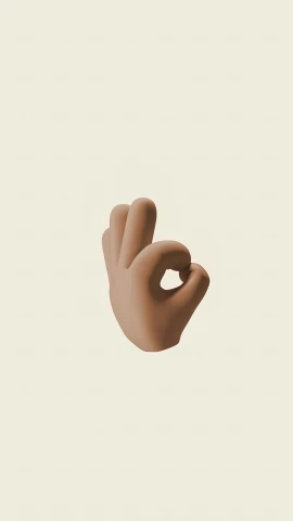 a close up of a person's hand making a peace sign, by jeonseok lee, conceptual art, 3 d vector, brown body, hegre, toony