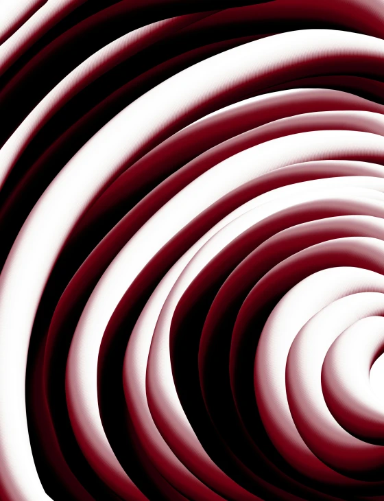 a red and white swirl on a black background, an album cover, inspired by Anish Kapoor, flickr, ilustration, orbital rings, maroon red, 3 d + digital art