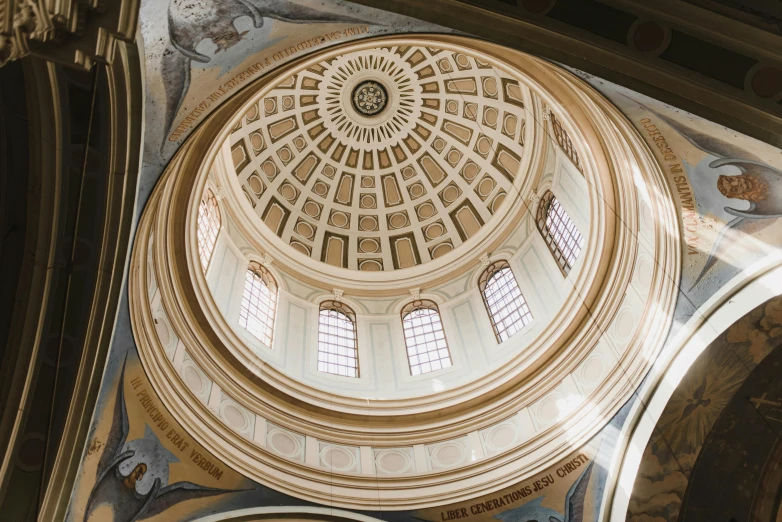 a dome that is inside of a building, by Christopher Wren, unsplash contest winner, neoclassicism, profile image, finely painted, agrigento, cathedrals and abbeys