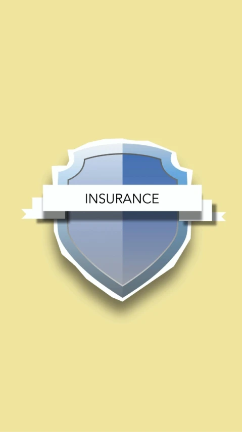 a shield with the word insurance on it, by Steven James Petruccio, pixabay, renaissance, 3 d icon for mobile game, on a yellow canva, svg sticker, infographics. logo. blue
