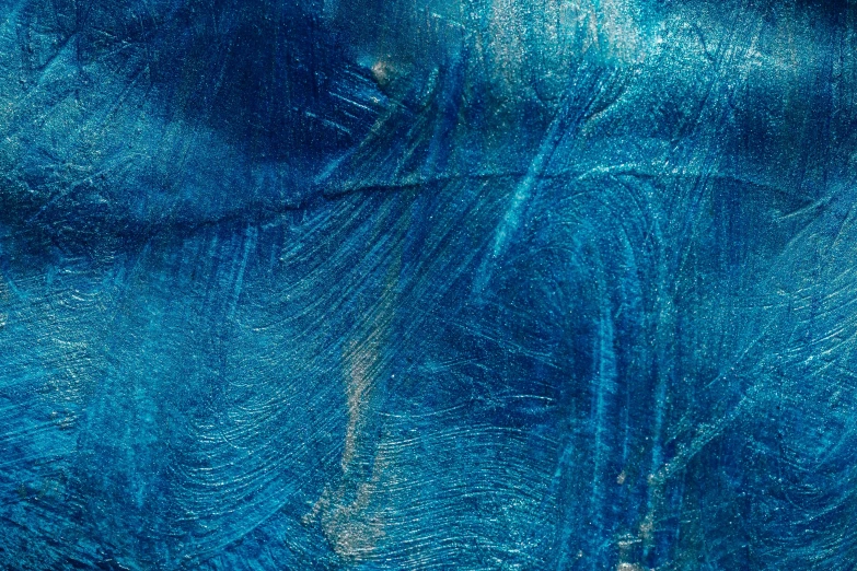 a close up of a piece of blue fabric, inspired by Hans Hartung, trending on pixabay, metallic paint, having a good time, nacre painting, scratches on photo