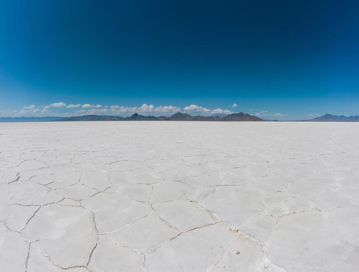 there is no image here to provide a caption for, inspired by Scarlett Hooft Graafland, unsplash contest winner, land art, white salt, wide long view, 8 k hi - res, cloudless sky