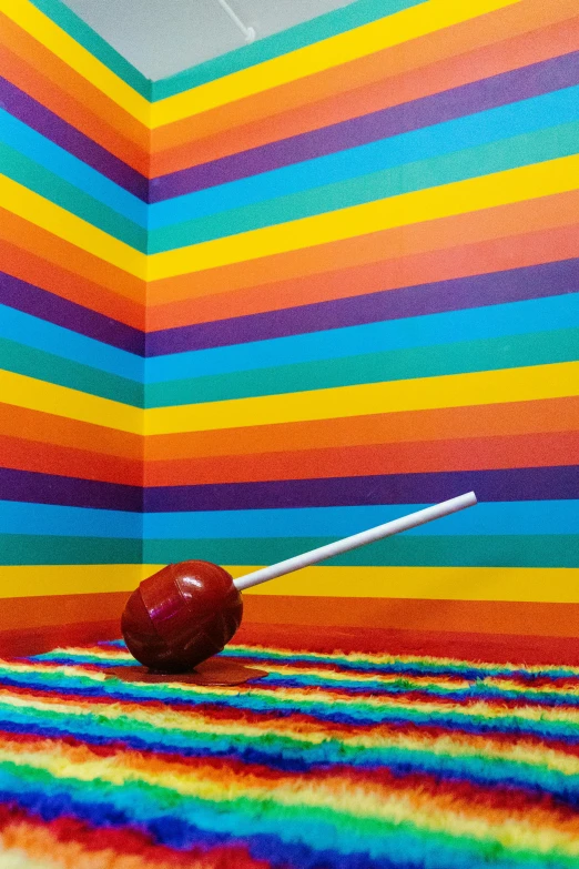 a lollipop lollipop lollipop lollipop lollipop lollipop lollipop lollipop lollipop, an album cover, inspired by Okuda Gensō, pexels contest winner, conceptual art, red wall, candy apple, 2 5 6 x 2 5 6 pixels, on display in a museum