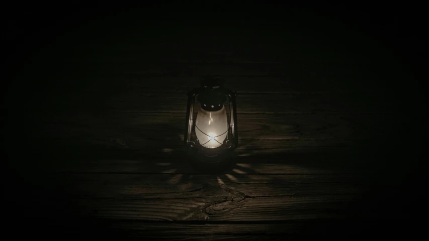 a lantern sitting on top of a wooden table, by Adam Marczyński, trending on polycount, conceptual art, dark photo, light casting onto the ground, pbr material, medium-shot