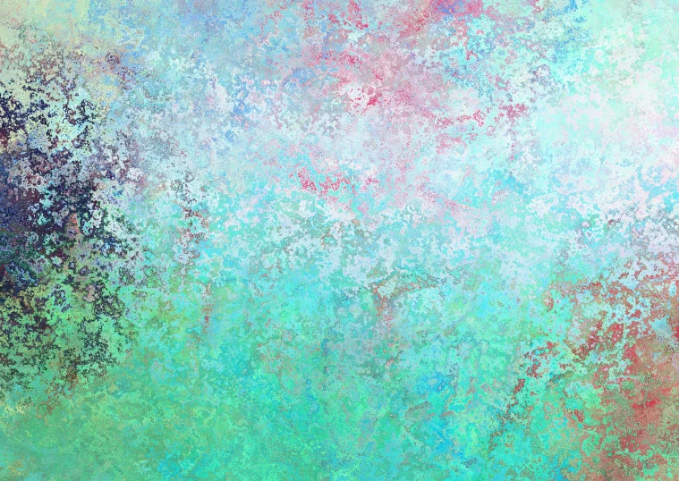 a painting with different colors of paint on it, an abstract painting, inspired by Howardena Pindell, trending on pixabay, glistening seafoam, space fractal gradient, 144x144 canvas, overgrown background