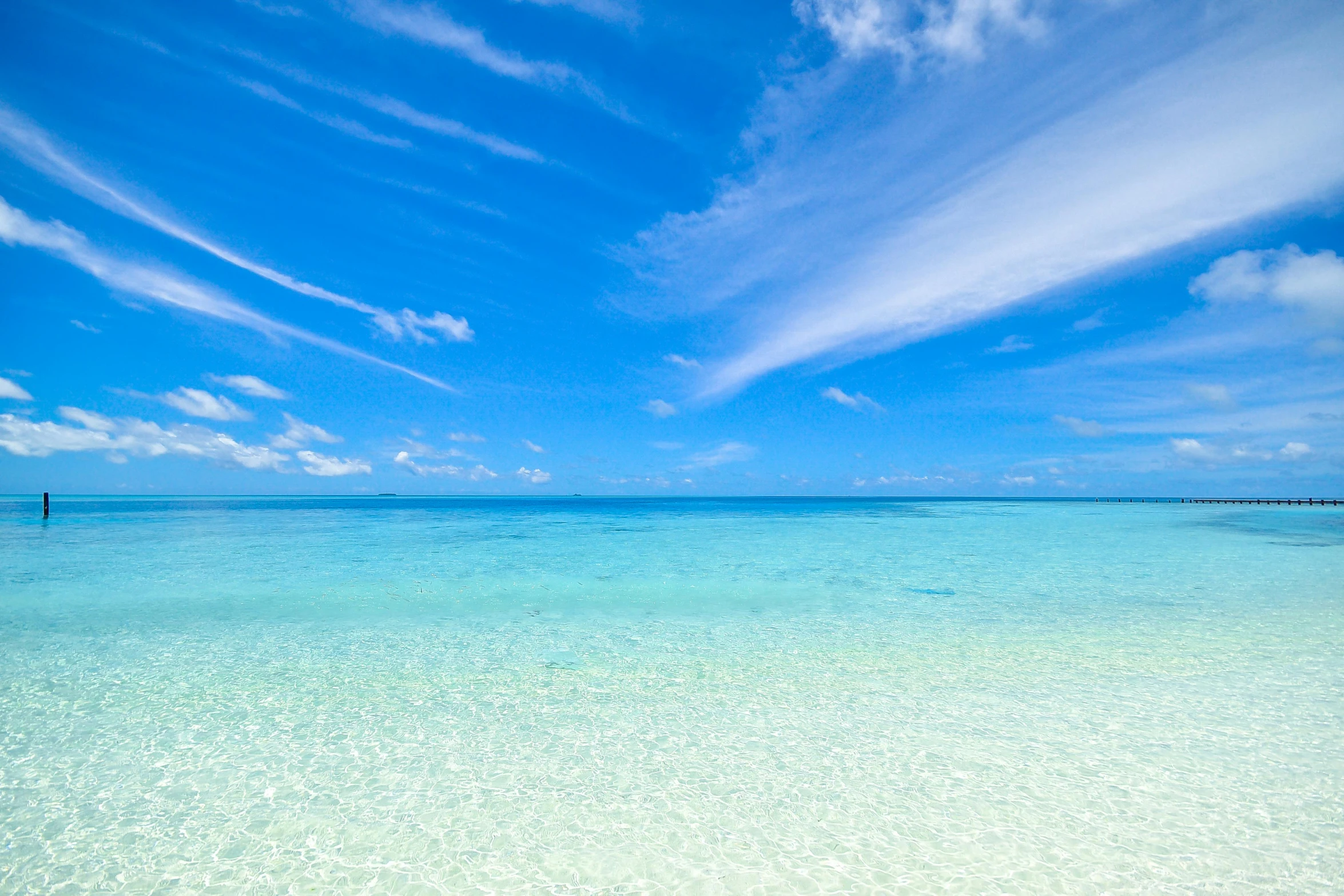 a beach with clear water and blue skies, pexels contest winner, heavens, instagram post, crisp colors, 8 1 5