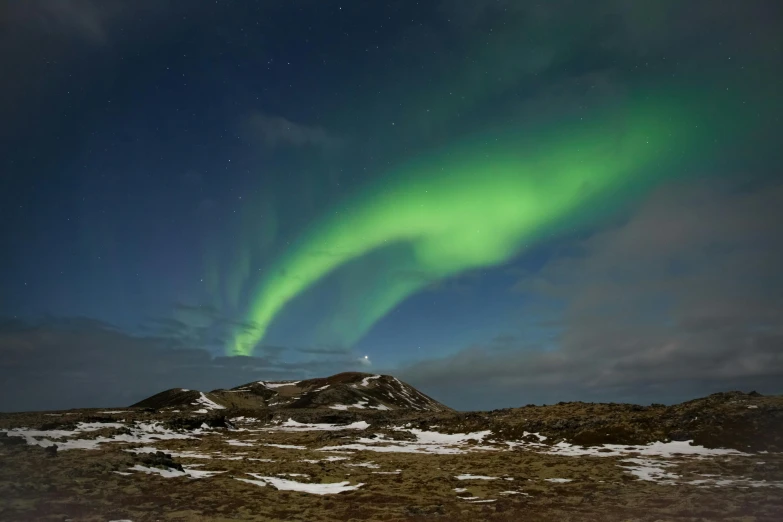 the aurora bore lights up the sky above a mountain, by Hallsteinn Sigurðsson, pexels contest winner, hurufiyya, night sky with moon, green and blue and warm theme, ultrawide lens”, grey