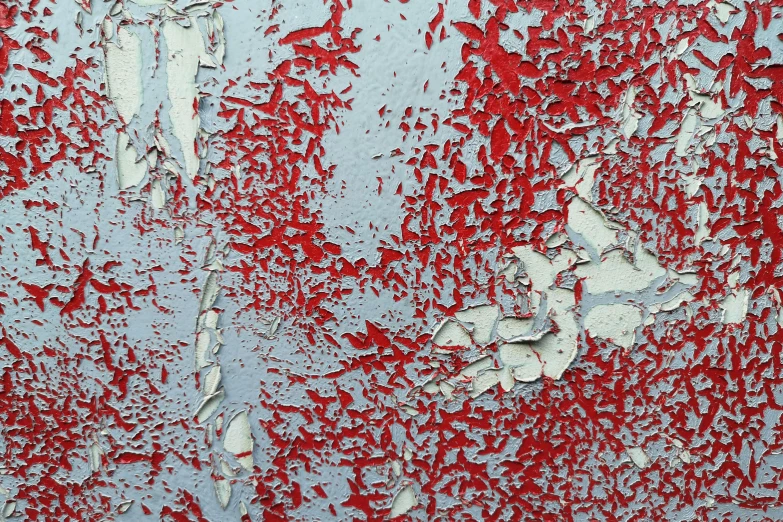 a close up of peeling paint on a wall, a detailed painting, flickr, payne's grey and venetian red, 144x144 canvas, christian cline, grain”