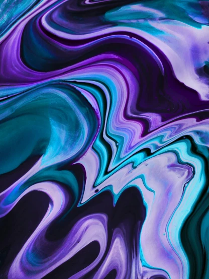 an abstract painting with blue and purple colors, trending on pexels, flowing curves, purple and black color scheme, glossy paint, digital art hi