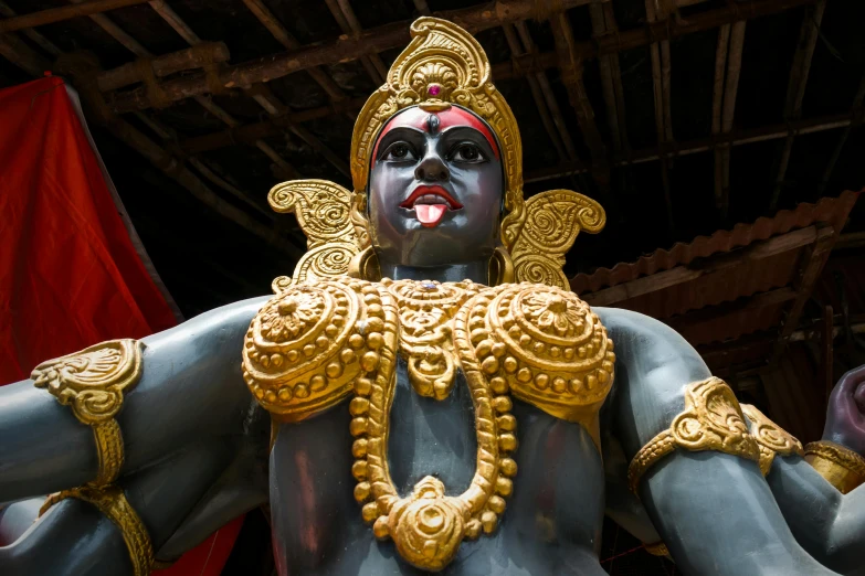 a close up of a statue of a person, cybertronic hindu temple, avatar image