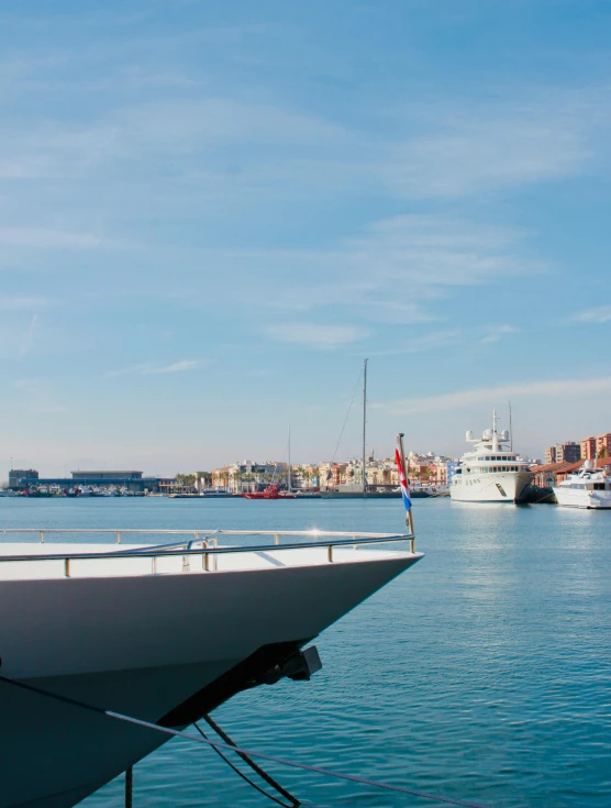 a number of boats in a body of water, in barcelona, on a super yacht, view from the side”, alexandria's genesis