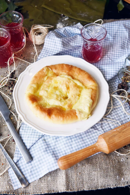 a plate of food sitting on top of a table, inspired by Géza Dósa, hurufiyya, melting cheese, pastry, high quality product image”, cottagecore