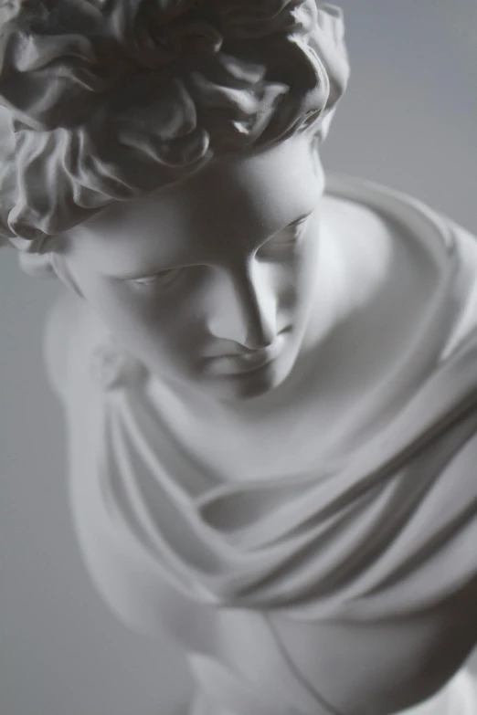 a close up of a statue of a woman, a marble sculpture, inspired by Antonio Canova, pexels contest winner, portrait of a handsome, singularity sculpted �ー etsy, bright white porcelain, fine art print