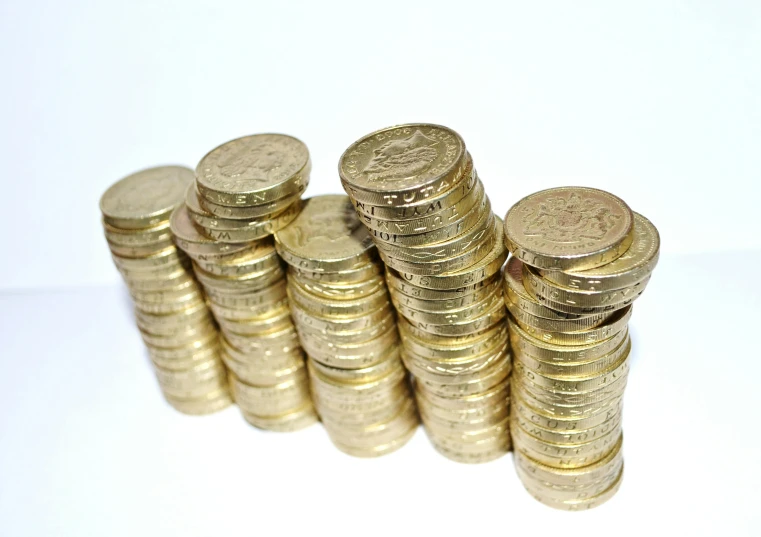 a stack of gold coins sitting on top of each other, a picture, by Alison Watt, 15081959 21121991 01012000 4k, shot on sony a 7, zig zag, three quater notes