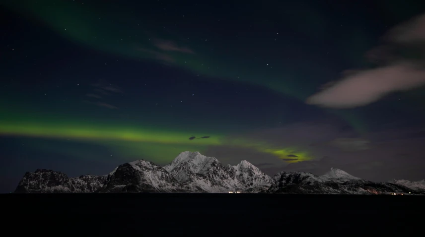 the aurora lights in the sky over a mountain range, by Jens Søndergaard, pexels contest winner, hurufiyya, grey, 4 k'', panels, 8k fine art photography