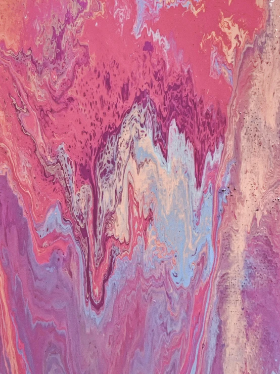 a close up of a painting on a wall, inspired by Yanjun Cheng, trending on unsplash, metaphysical painting, pink slime everywhere, aerial iridecent veins, album cover, ilustration