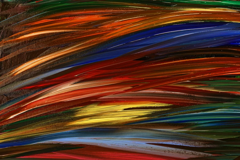 a painting with many colors of paint on it, inspired by Morris Louis Bernstein, pexels, tropical bird feathers, 8 k hd detailed oil painting, digital painting - n 5, digital art - n 9
