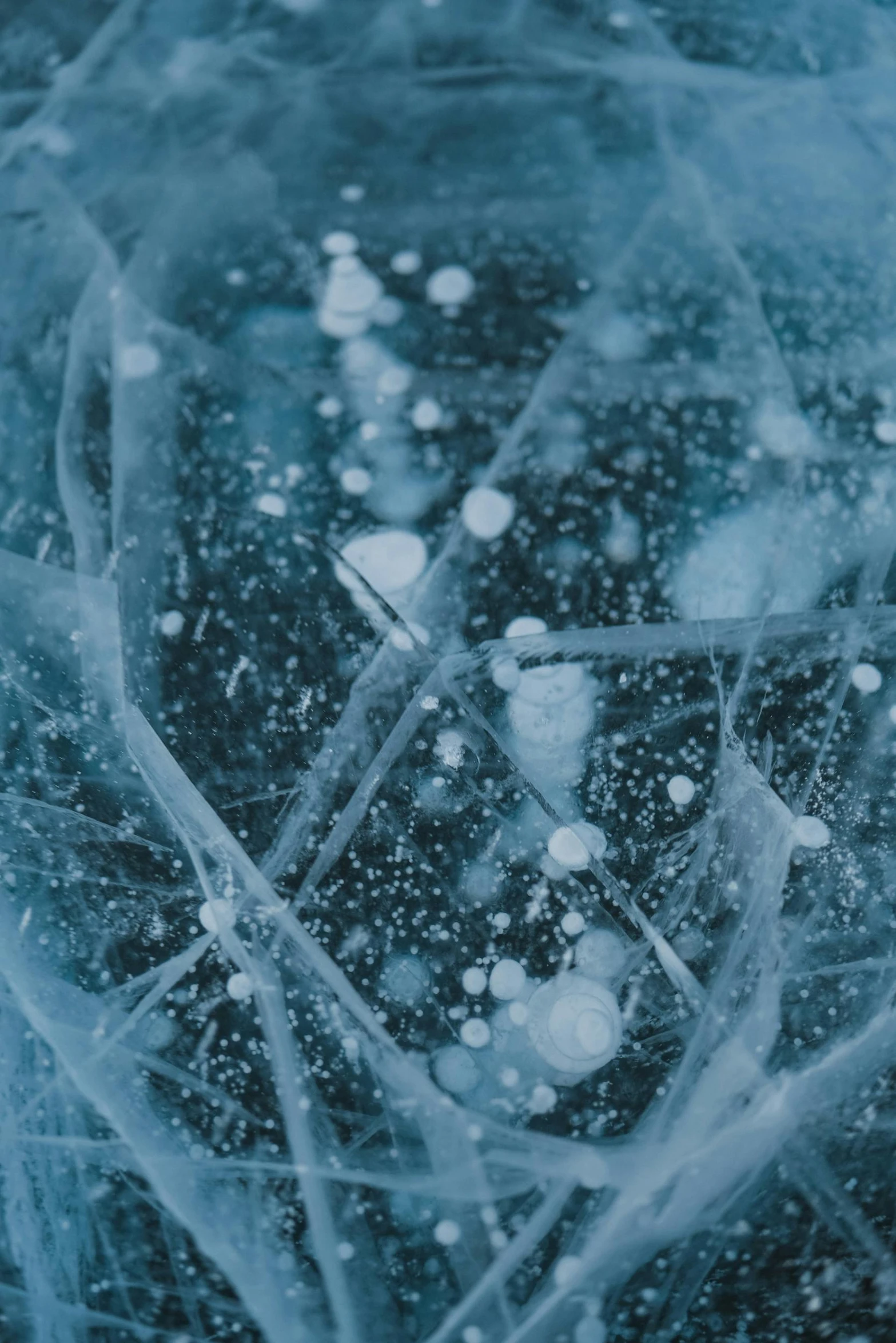 a piece of ice sitting on top of a body of water, a microscopic photo, by Adam Marczyński, trending on unsplash, analytical art, bubble chamber, ilustration, close - up portrait shot, cybernetic webs