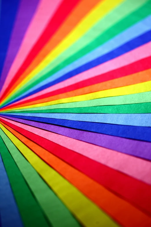 a close up of a rainbow colored paper, rays of life, 2 5 6 colours, colorful - patterns, 256 colors