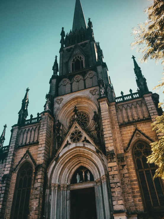 a very tall building with a very steeple, pexels contest winner, international gothic, gothic rich deep colors, warwick saint, khreschatyk, 1 8 2 4