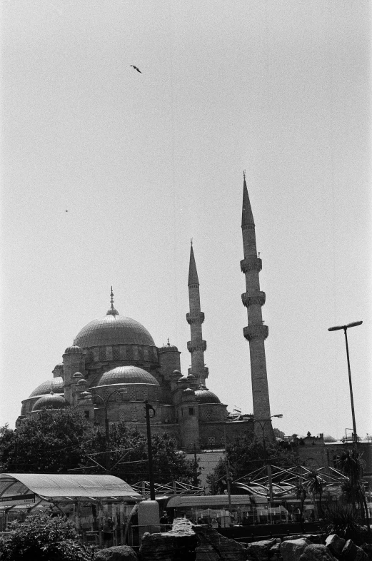 a black and white photo of a mosque, by Maurycy Gottlieb, hurufiyya, 256x256, low quality photograph, spoiler, istanbul