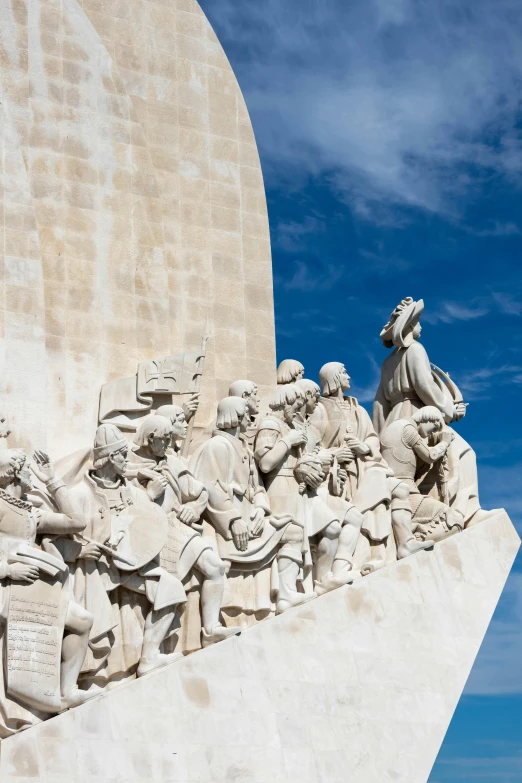 a monument with a bunch of statues on it, a marble sculpture, by Nadir Afonso, trending on unsplash, massive arch, don quixote left the book, cornucopia, elevation