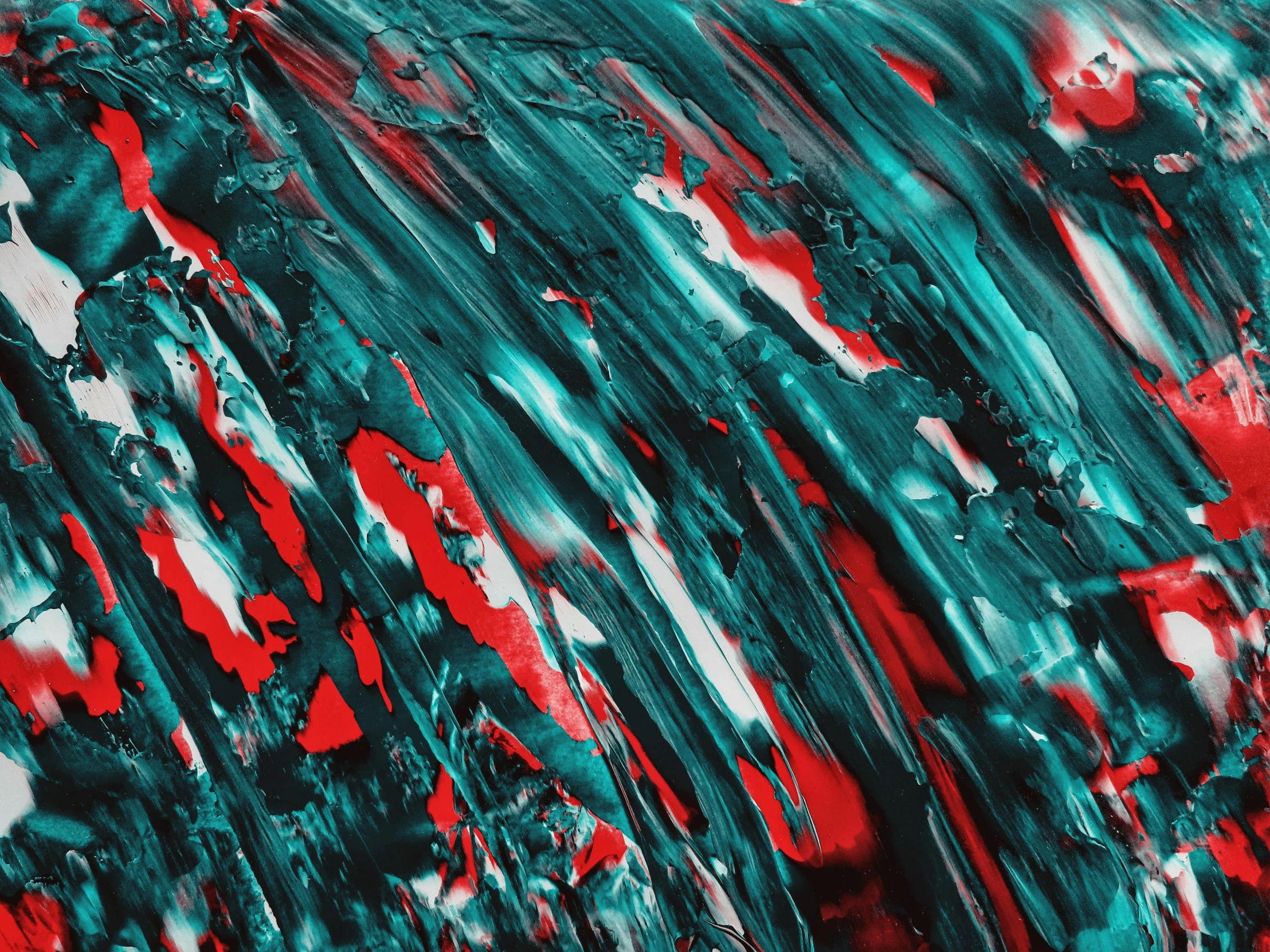 a close up of a red and blue painting, inspired by Richter, pexels contest winner, teal energy, 144x144 canvas, detailed impasto, red green black teal